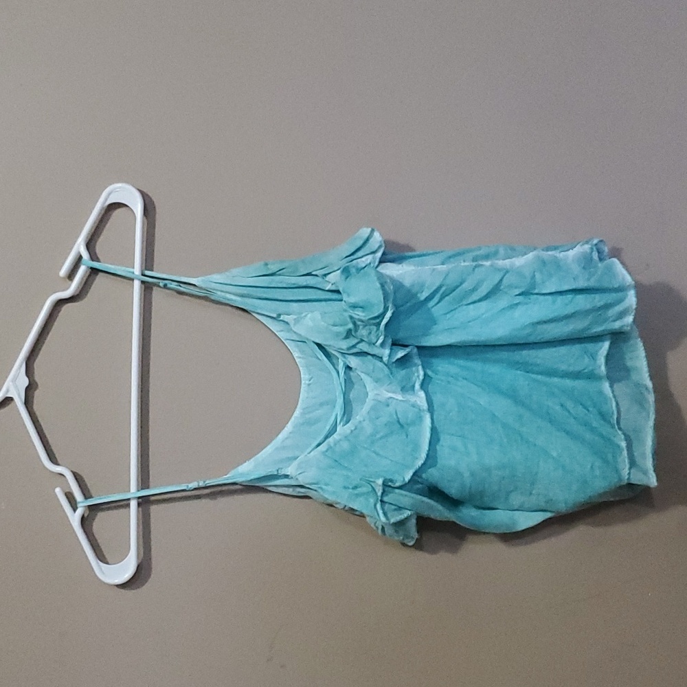 American Eagle Outfitters Light Blue Ruffle Top - Picture 5 of 6
